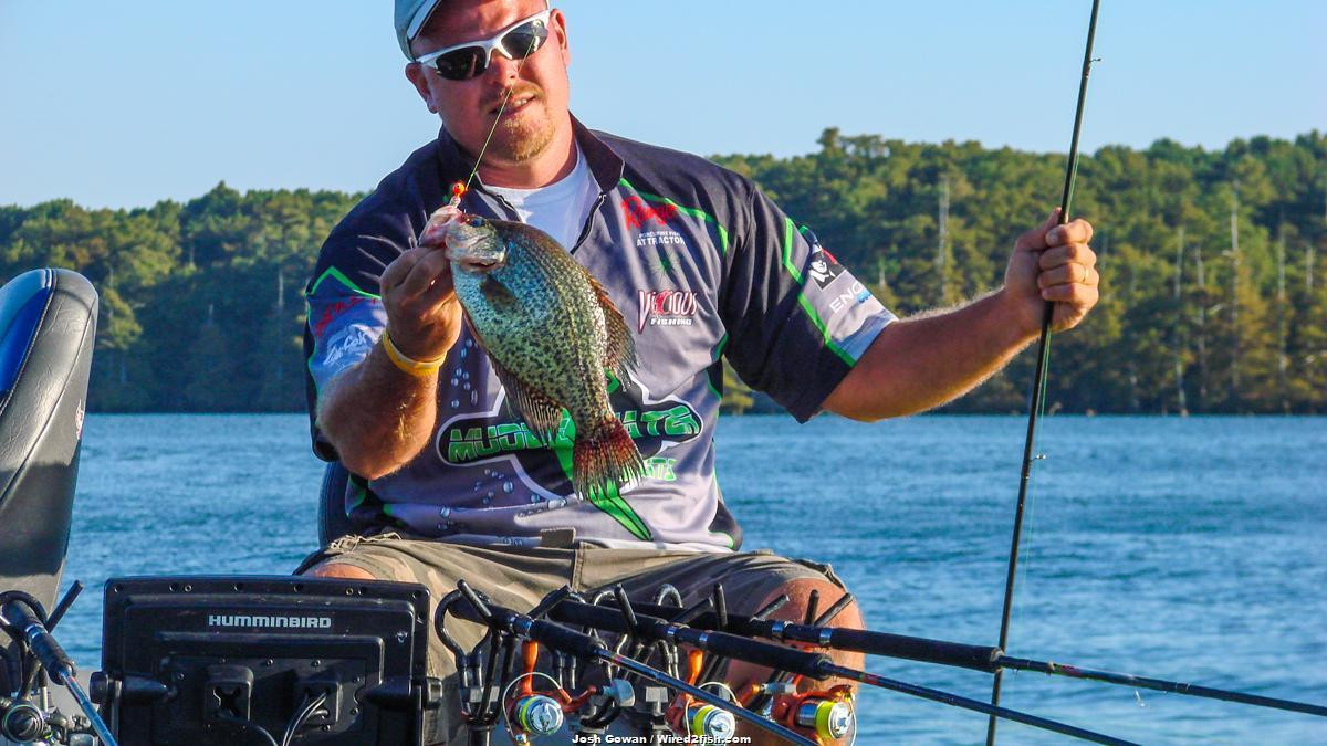 American Ethanol pro Kevin Jones holds up one of many spider-rigged crappie from the day