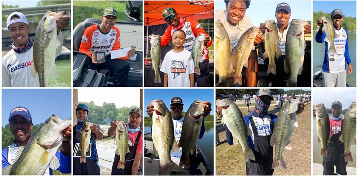 collage of bass fishing catches